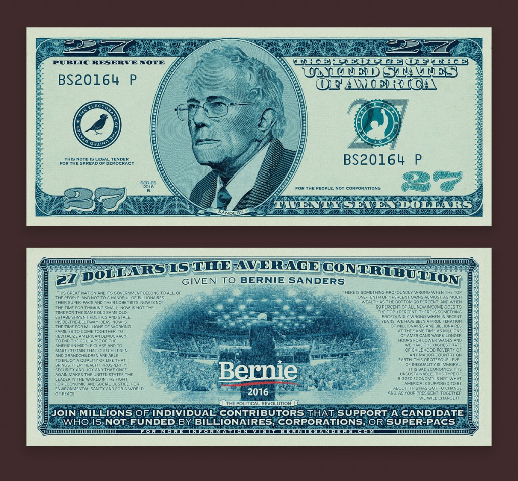 The Bernie Sanders 27 Dollar Bill