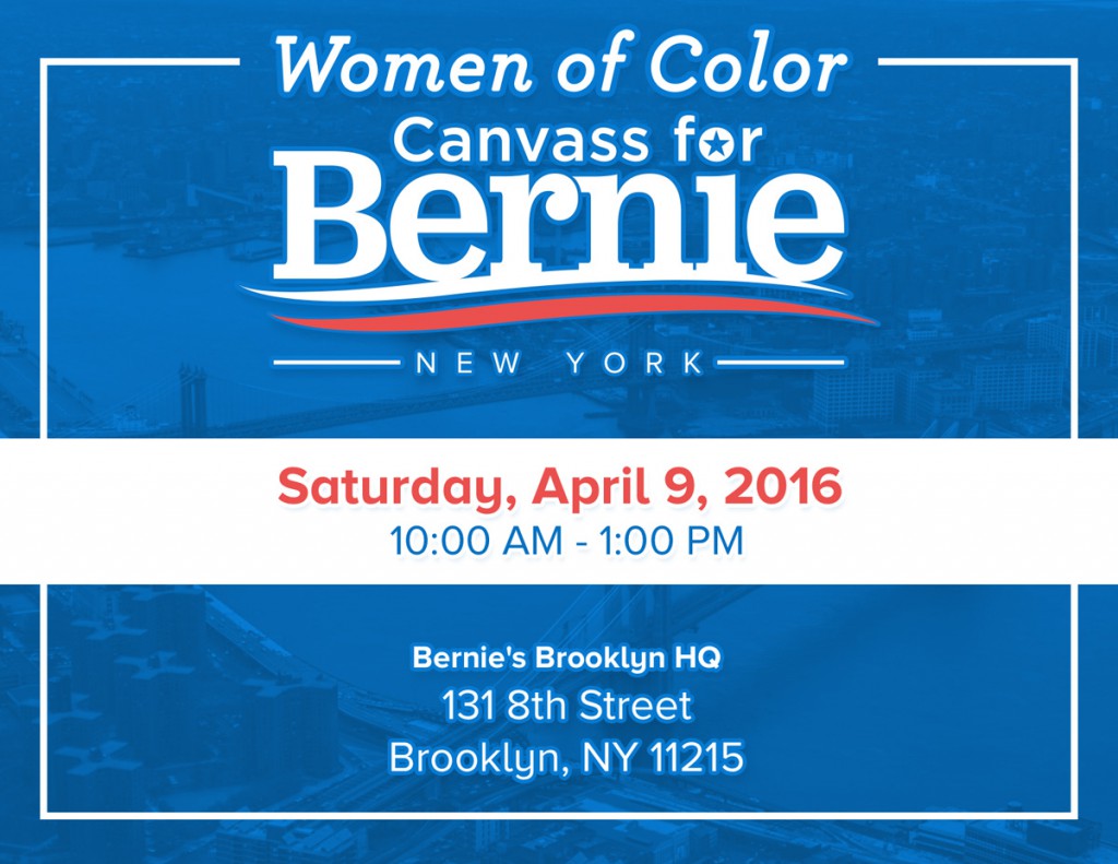 Women of Color Canvass for Bernie Flyer